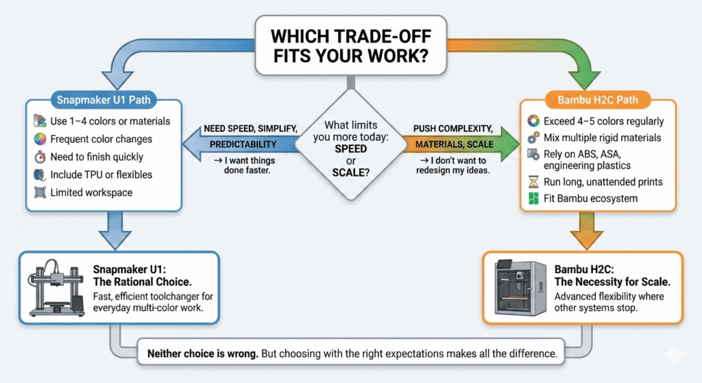 Bambu Lab H2C vs Snapmaker U1