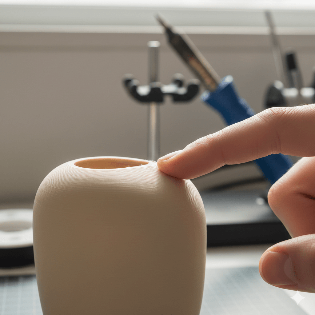 The Complete Guide to FDM 3D Print Post-Processing (Beginner to Pro) 4 a simple curved object with subtle layer lines visible under directional light