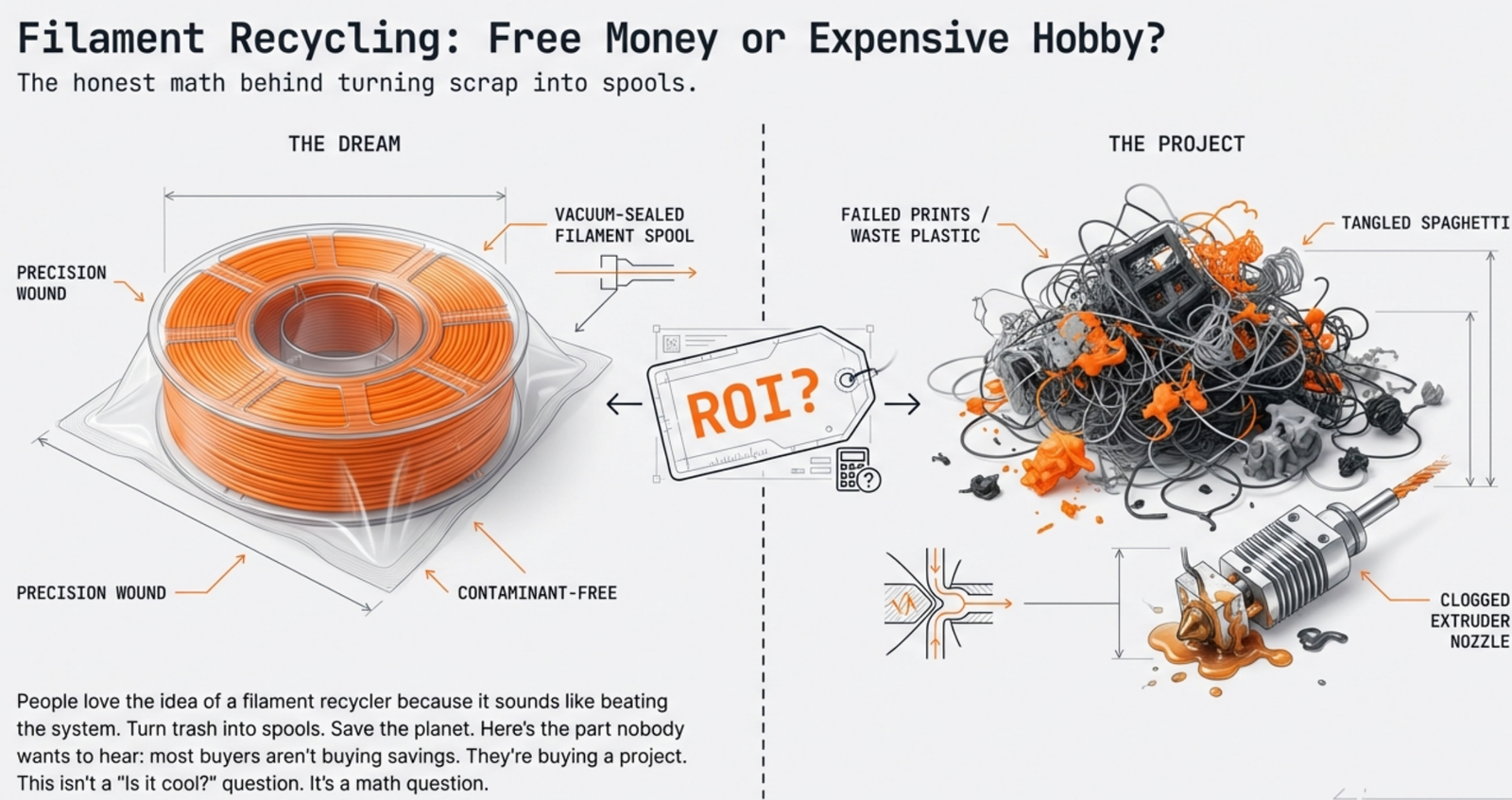 Is a Filament Recycler Worth It? (M1/R1 ROI Calculator)
