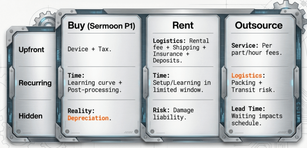 Sermoon P1 vs Renting/Outsourcing 3D Scans: Cost Breakdown 2026 6 Cost Breakdown