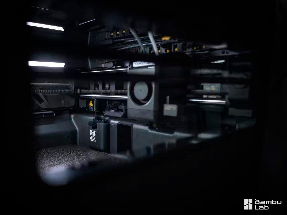 Bambu Lab X2D vs Snapmaker U1 (2026): Dual Nozzle vs Tool Changer — Which Should You Buy? 2 Bambu Lab X2D internal components and lighting inside the print chamber