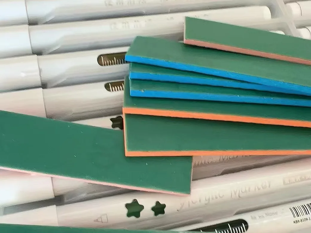 Assorted grit sanding sticks used for plastic finishing work