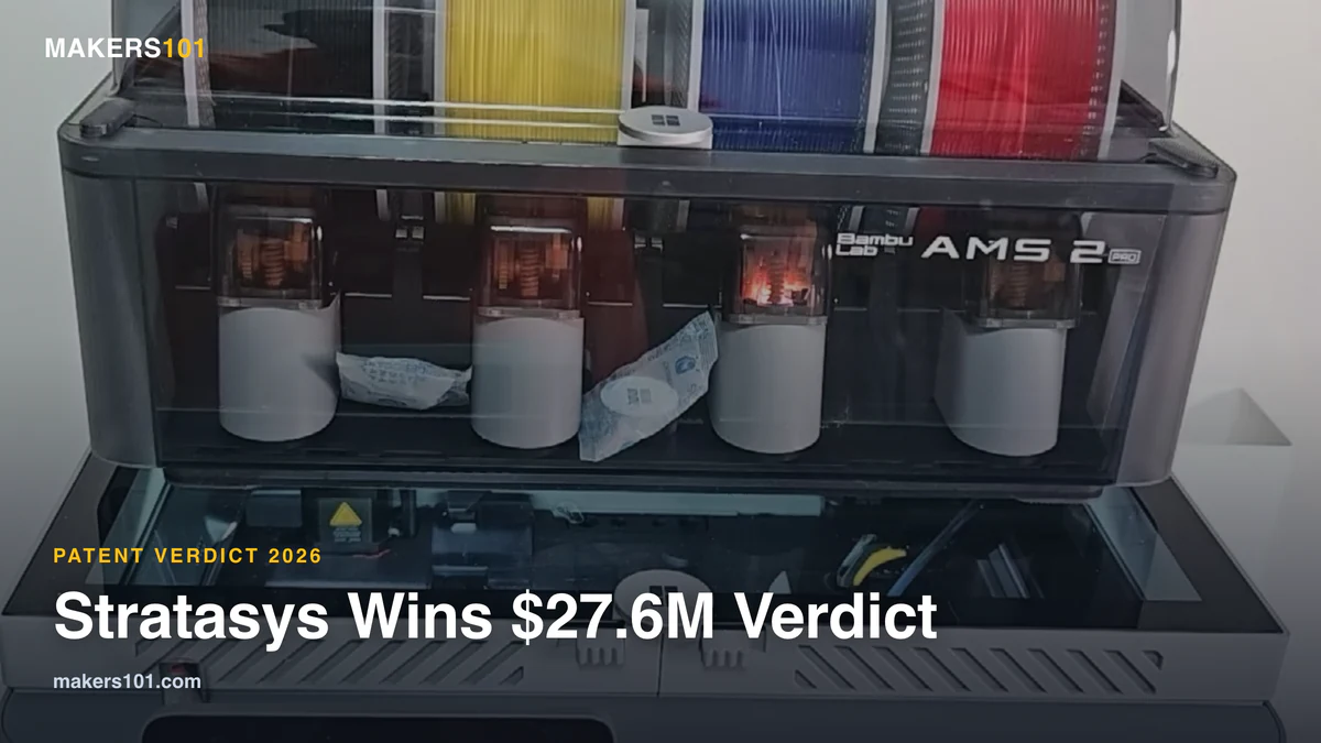 Bambu Lab Stratasys Patent Verdict 2026: Jury Orders $27.6M in Damages 1 Bambu Lab Stratasys Patent Verdict 2026: Jury Orders $27.6M in Damages