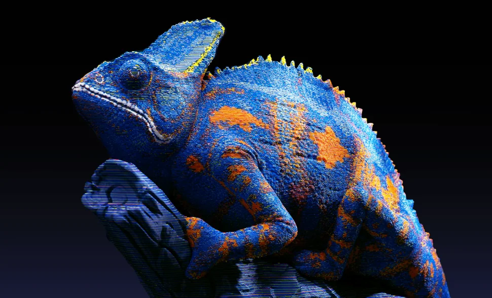 Creality K3 & KliTek: Specs, Release Date & Community Reaction (2026) 4 Multicolor chameleon 3D print in blue and orange made with Creality K3's KliTek CMYK color system