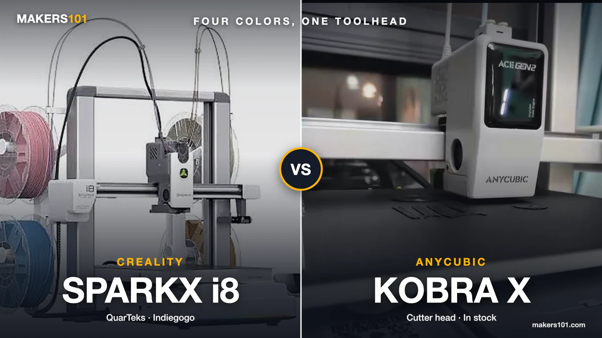 SparkX i8 vs Kobra X (2026): Creality’s Crowdfunded Color Switcher or Anycubic’s In-Stock Four-Color?
