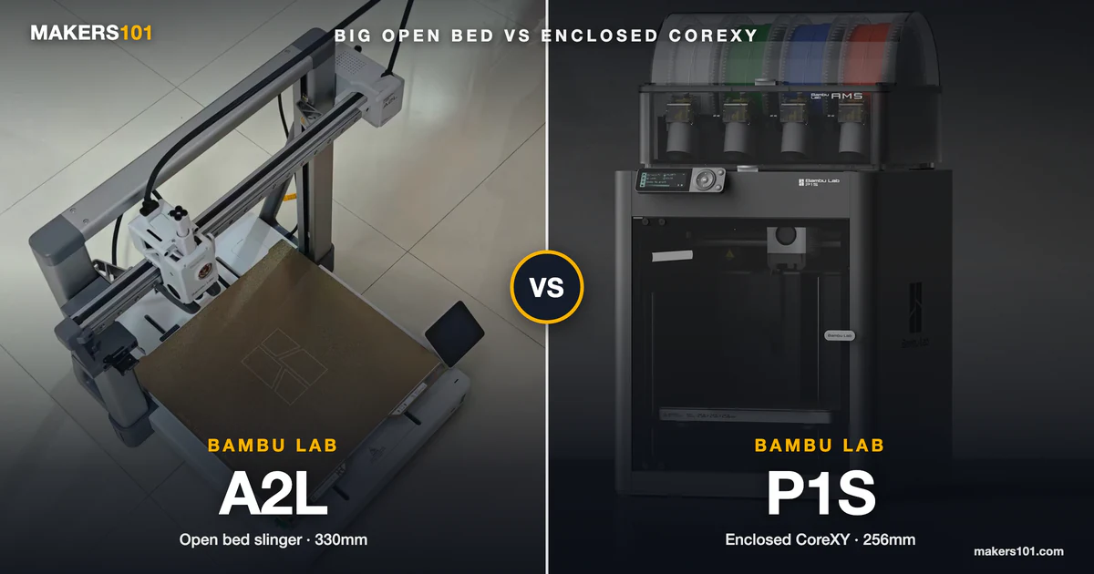 Bambu Lab A2L Vs P1S (2026): Bigger Bed Or Enclosed CoreXY?