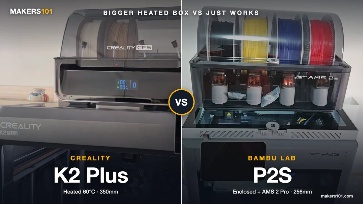Creality K2 Plus vs Bambu Lab P2S (2026): Bigger Heated Box or the Printer That Just Works? 46 Creality K2 Plus vs Bambu Lab P2S (2026): Bigger Heated Box or the Printer That Just Works?
