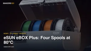 eSUN eBOX Plus Lists at $149.99: Four Spools at 80°C, 10°C Past the SUNLU S4