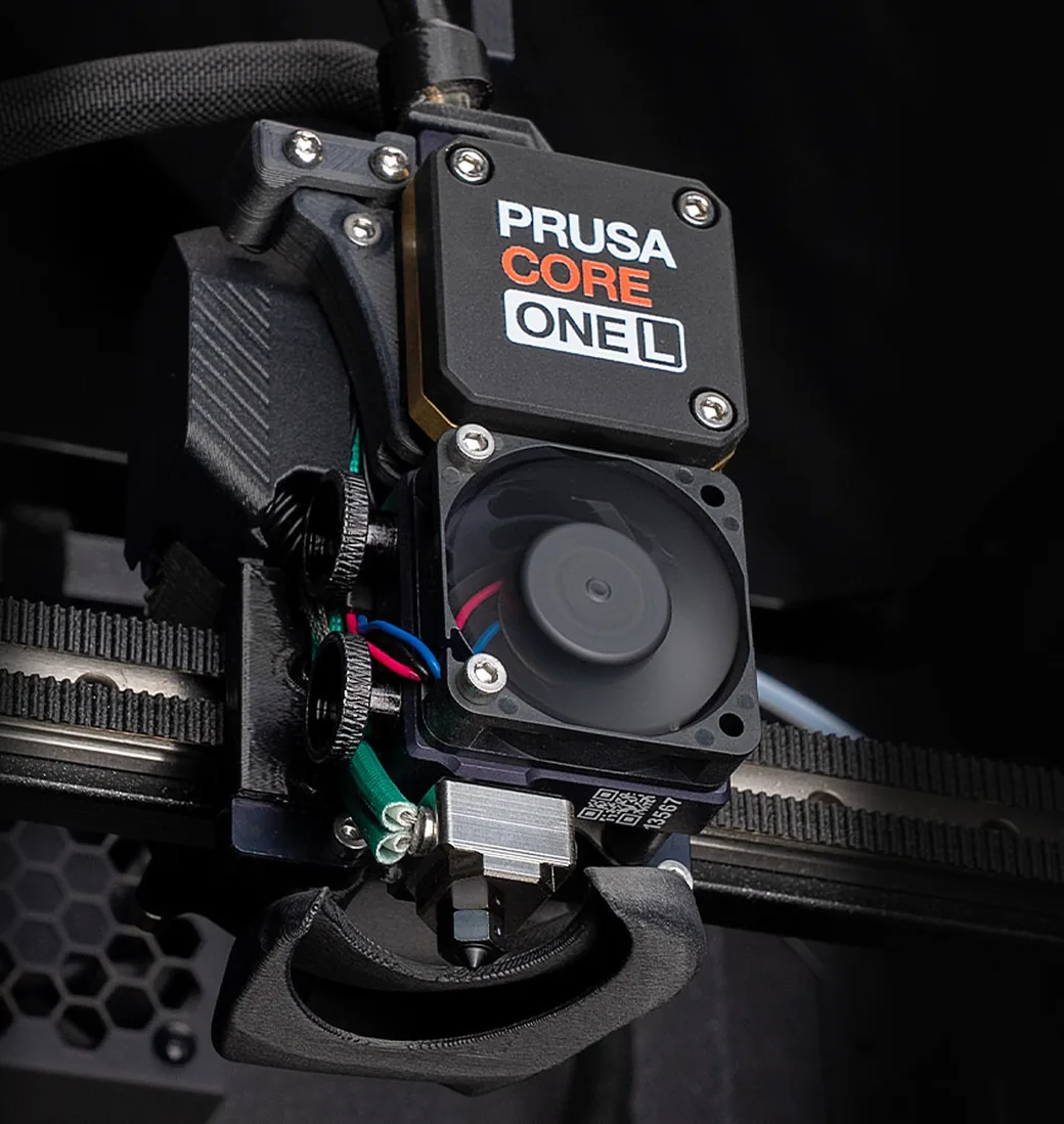 Prusa Core One L Nextruder toolhead fitted with the 400°C HT Hotend